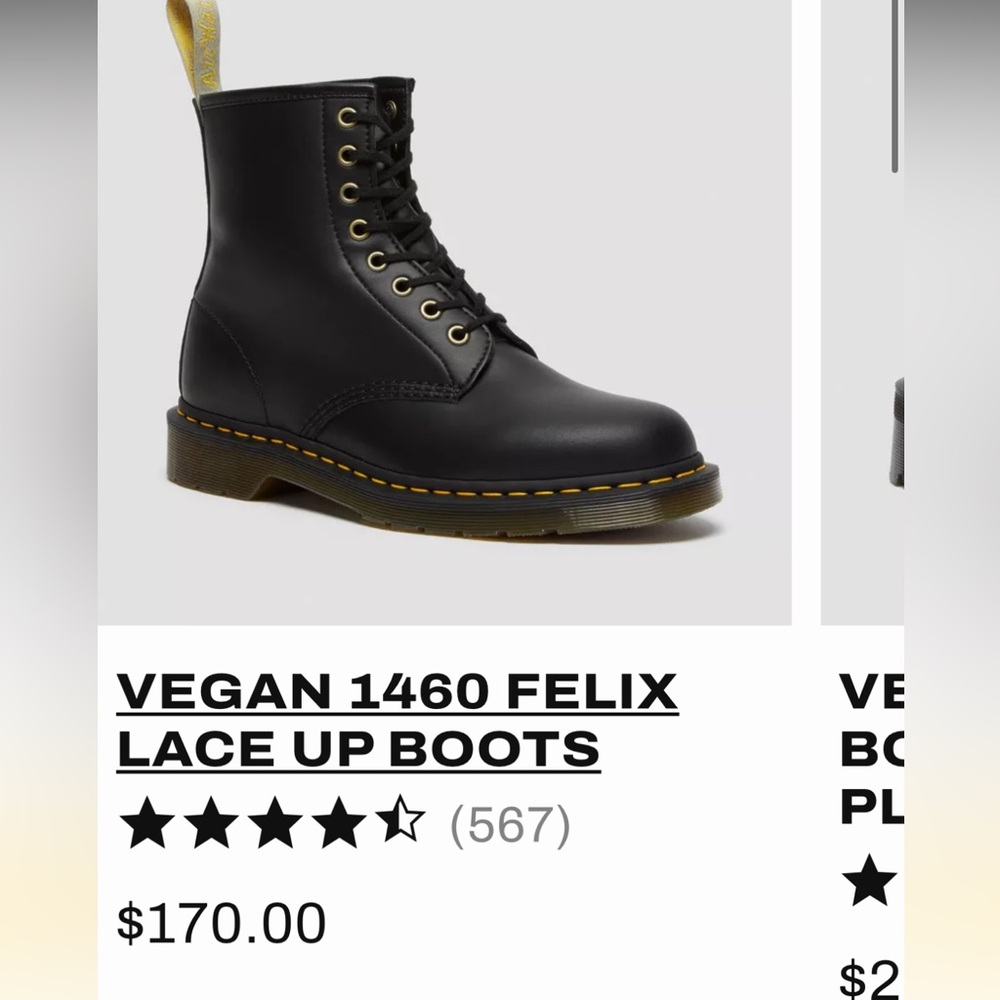 Vegan doc martins size 10